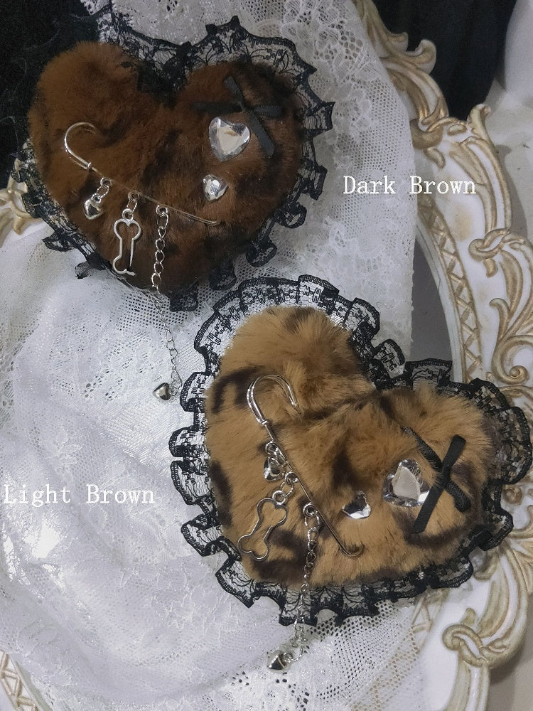 Trim Pattern Hairclip Tiger Color 4 Spot Heart Lace Options Plush