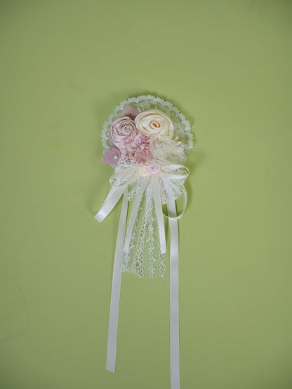 Lace Detail Floral Brooch