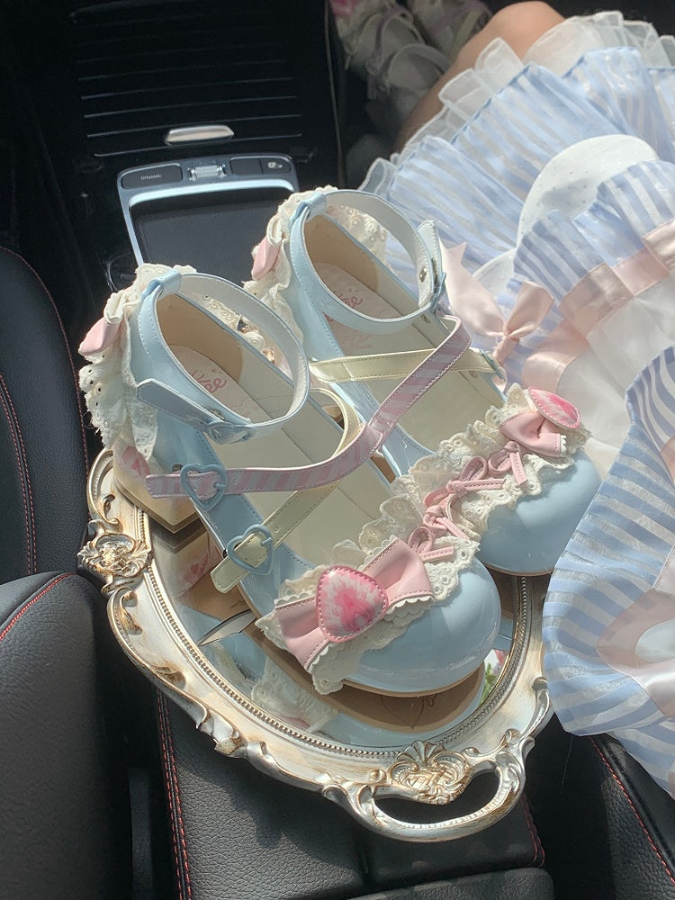 Shoes Mary Sweet Lolita Strawberry Cake Blue Jane Salt Sea