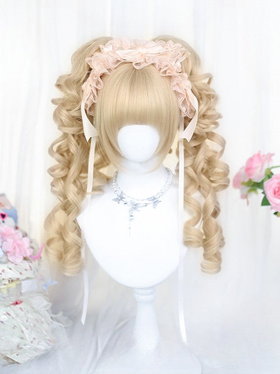 ストレートクリップ、クローカットバングス＋ダブル50CMボブ、ポニーテール付き、フルブラウン/ブロンドウィッグ、ウェーブ30CM長さ