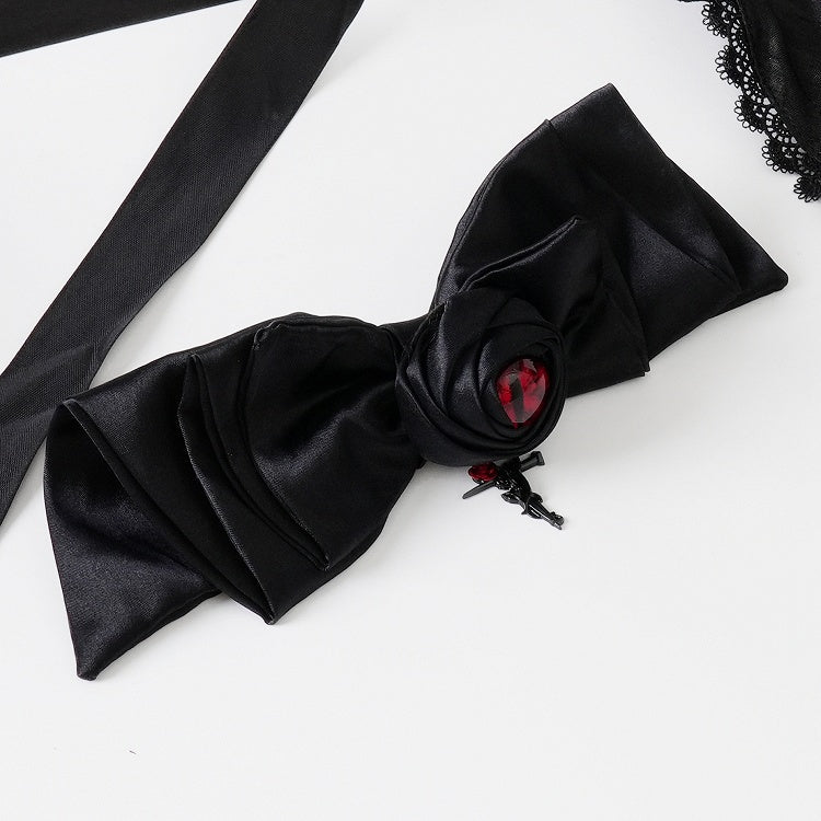 Gothic Black Bowknot Hairclip