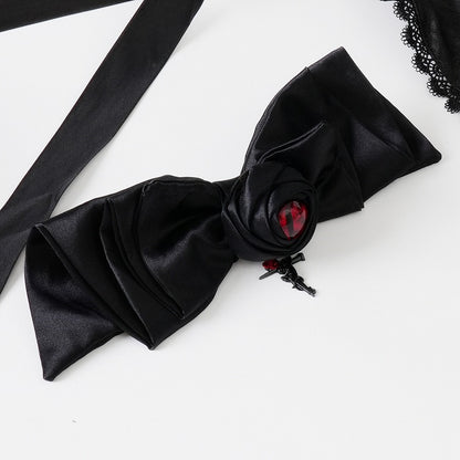 Gothic Black Bowknot Hairclip
