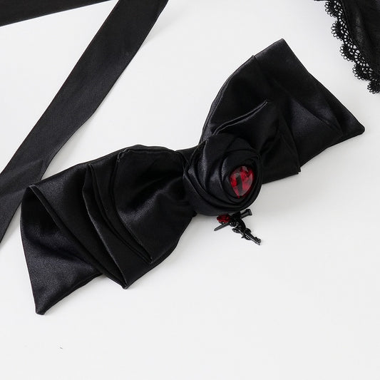 Gothic Black Bowknot Hairclip