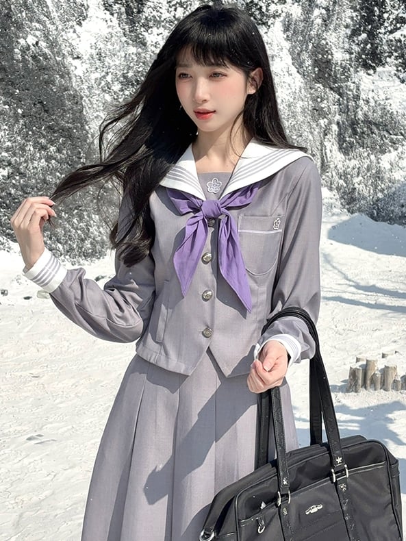 Bow Uniform JK Purple Tie