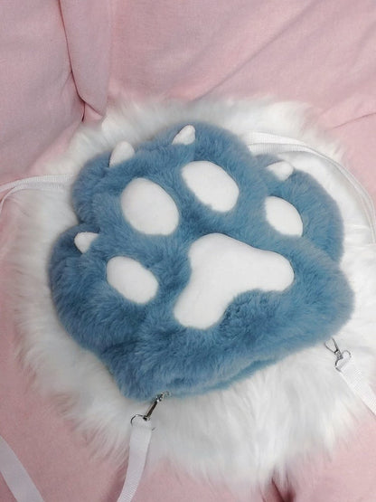 Multicolor Plush Cat Paw Shoulder Bag - Magic Diary