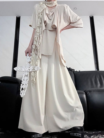 Top Short/Long Elegant Neckline Apricot - Lolita Scarf Ouji Sleeve