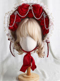 Rose Elegant Snowflake Red Bonnet White