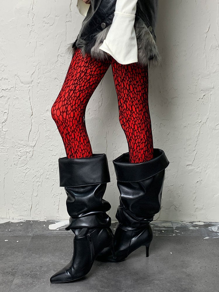 Dark Gothic Black Y2K Cutout Tights