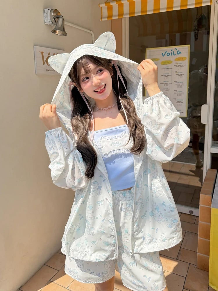 Süßes blau/weißes Cami-Top