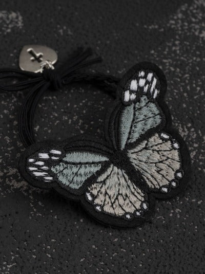 Black Butterfly Embroidery Hair Tie - Strange Sugar