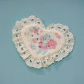 Print Heart-shaped Creamy Kitty Brooch