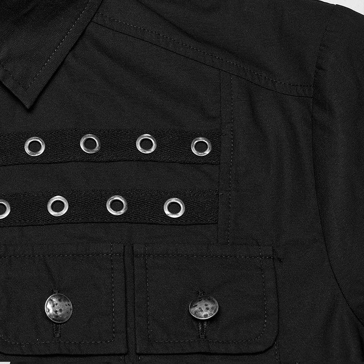 Black Men's Punk Shirt