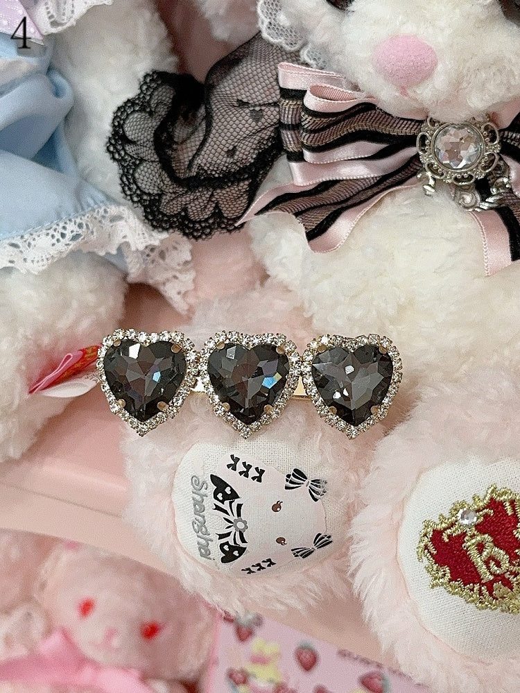 11 Optionen Strass Herz Haarspange