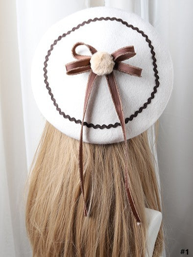 10 Lolita Bowknot Sweet Color Options Beret