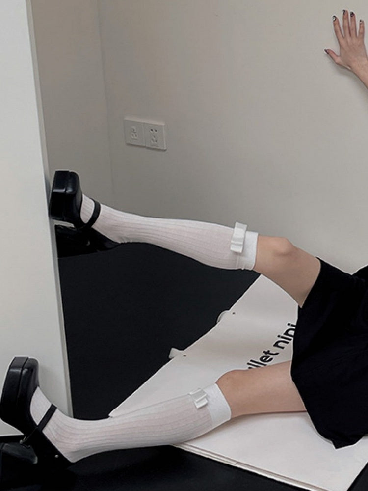 4 Details Bowknot Color Stockings Options