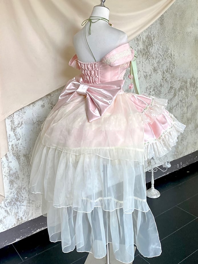 and Theme Fairy Pink Kei Corset Dress Tulip Green