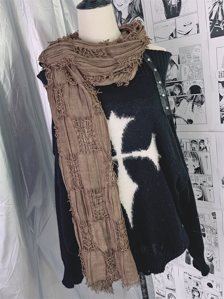 Grauer Ödland-Punk-Distressed-Schal