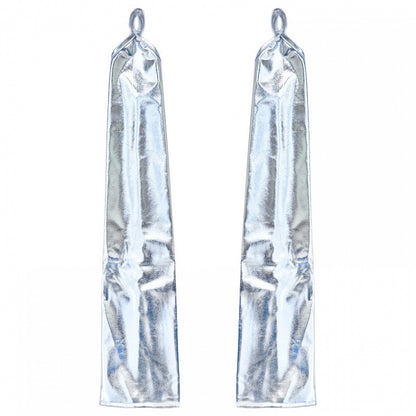 Long Gloves Black/Silver PU