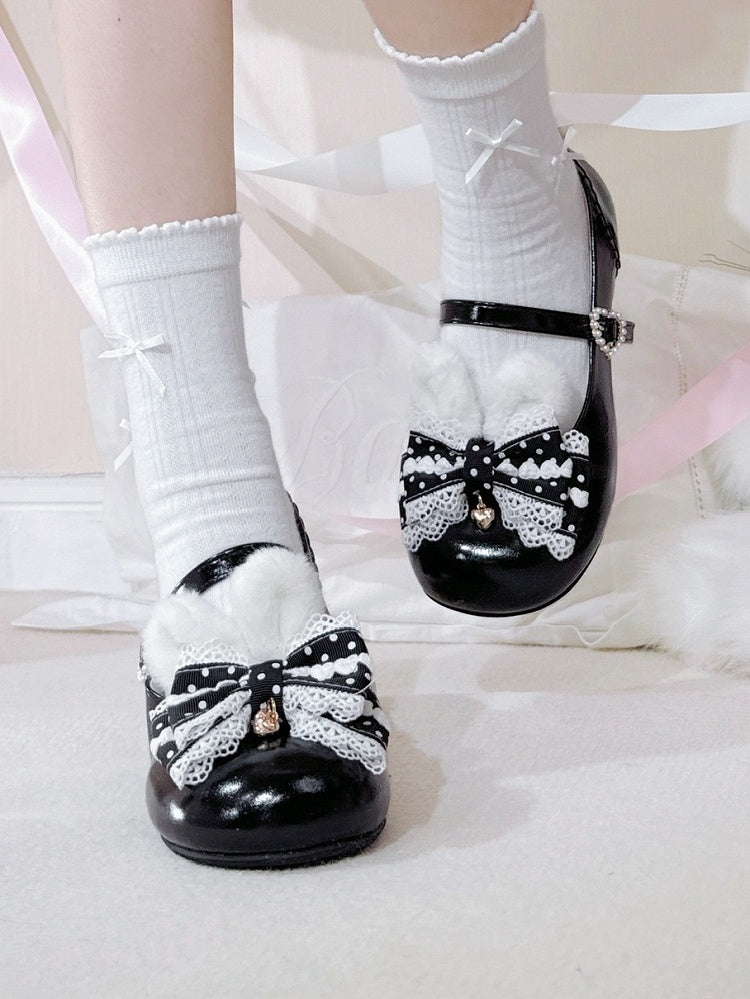 Sweet Bow at Black Top Mary Jane with Lolita Shoes
