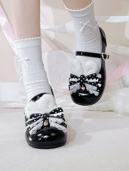 Sweet Bow at Black Top Mary Jane with Lolita Shoes