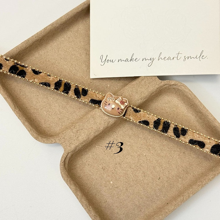 Brown Leopard Pattern Kitty Necklace/Ring/Bracelet/Choker