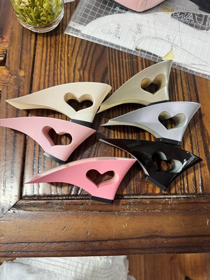 with Heart Fastening Wedges Pink Lolita Heel Dark Detail Cutout PU Elegant on Snap