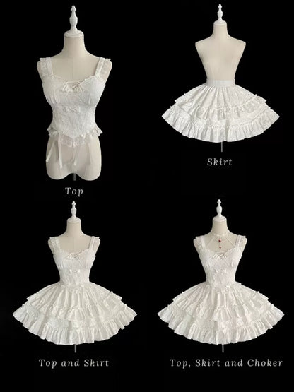 Waist 59-76CM Clearance-Size Lolita Bleeding Black S Rose for Skirt Gothic