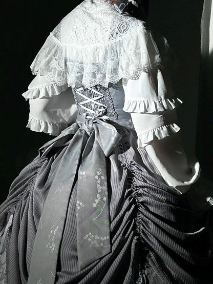 with Ruffled White Shawl Lace Lolita Edges