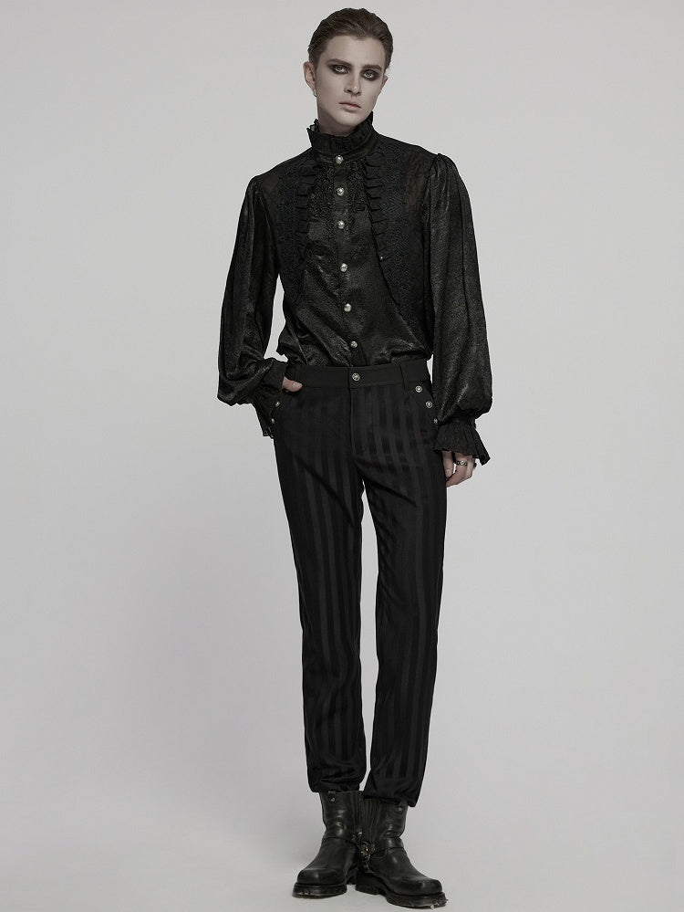 Gothic Black Shirt Glamorous Men's