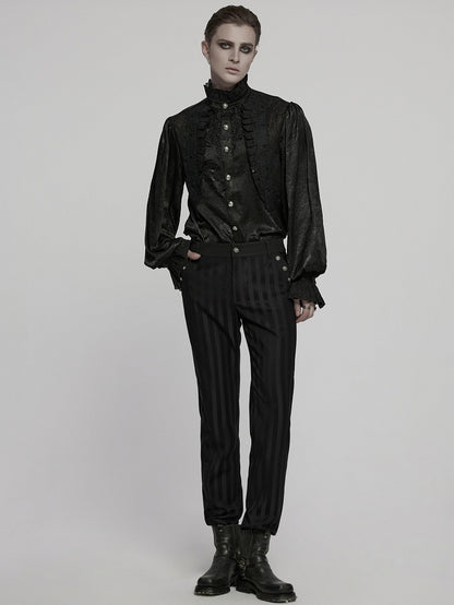 Gothic Black Shirt Glamorous Men's