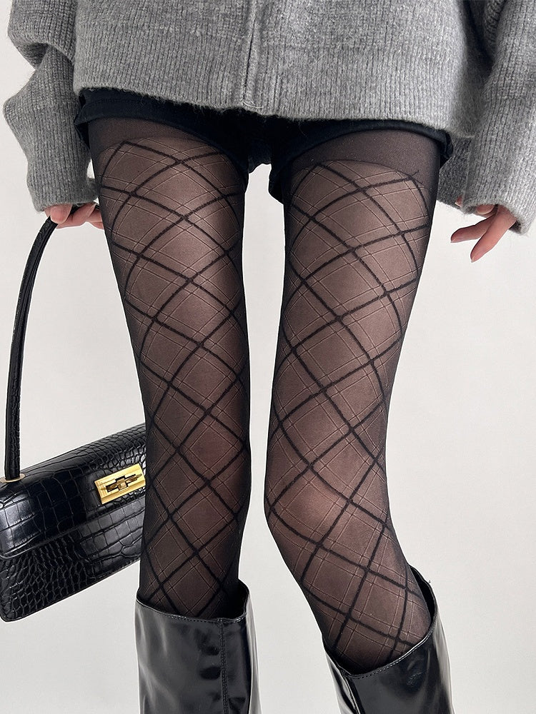 Pantyhose Grid Diamond Sheer (2 Colors)