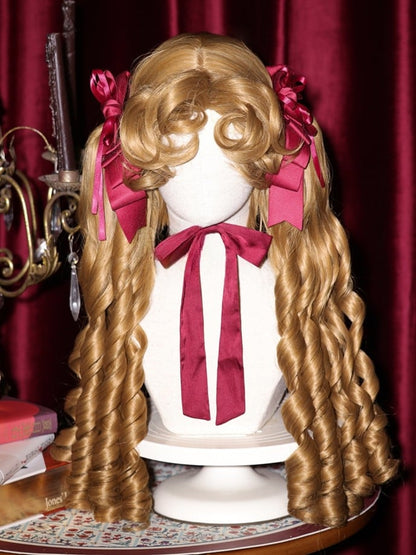 ウィッグ ブラウン/ブラウン/ブラック クリップ ショートクロー ダブルローマン+ポニーテール ライトカーリーバング 50CM