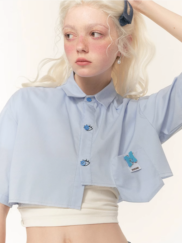 デザインシャツ アイ ショート ブルー クローク