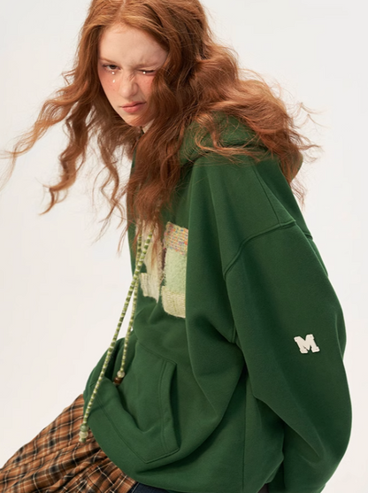 Lockerer Kapuzenpullover aus Wolle mit Logo und Spleiß