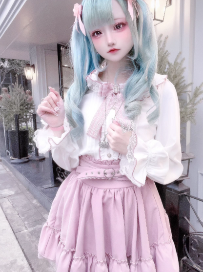 エッジキャビアージュリボンカラーブラウスドール