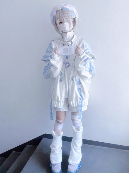 Subculture – Kapuzenpullover mit Katzen-Print und Kapuze über den Ohren