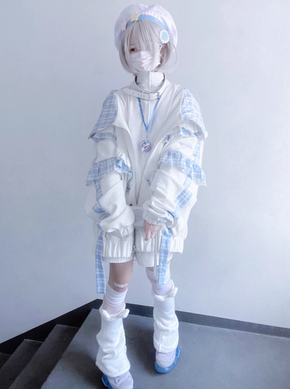 Subculture – Kapuzenpullover mit Katzen-Print und Kapuze über den Ohren