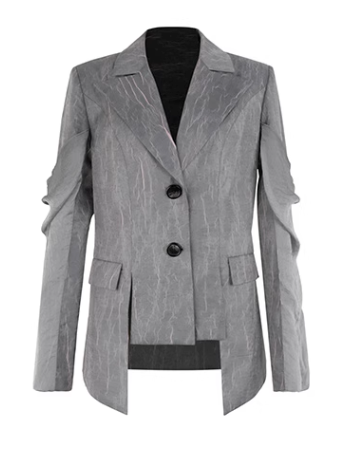 Anzug-Design, plissierte Jacke mit marmorierter Struktur