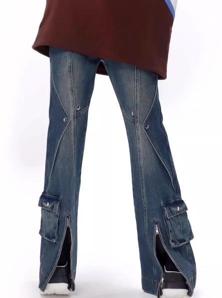 Retro Pocket Denim Osh Pants Schlitz