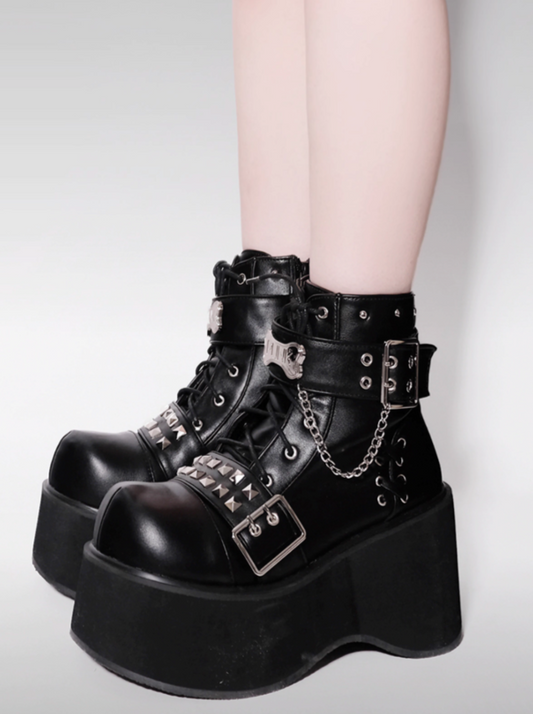 Rock Boots Platform Punk Round Toe