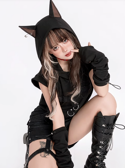 Dobermann Top Carbon Ärmellos mit Kapuze