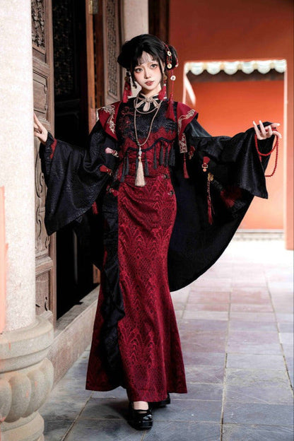 Neu Reservations Style Spirit Red Snake China Kleid