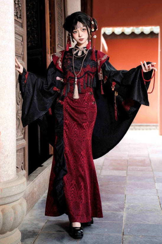 新スタイルの予約販売スピリット製品チャイナジャケットスネークケープ