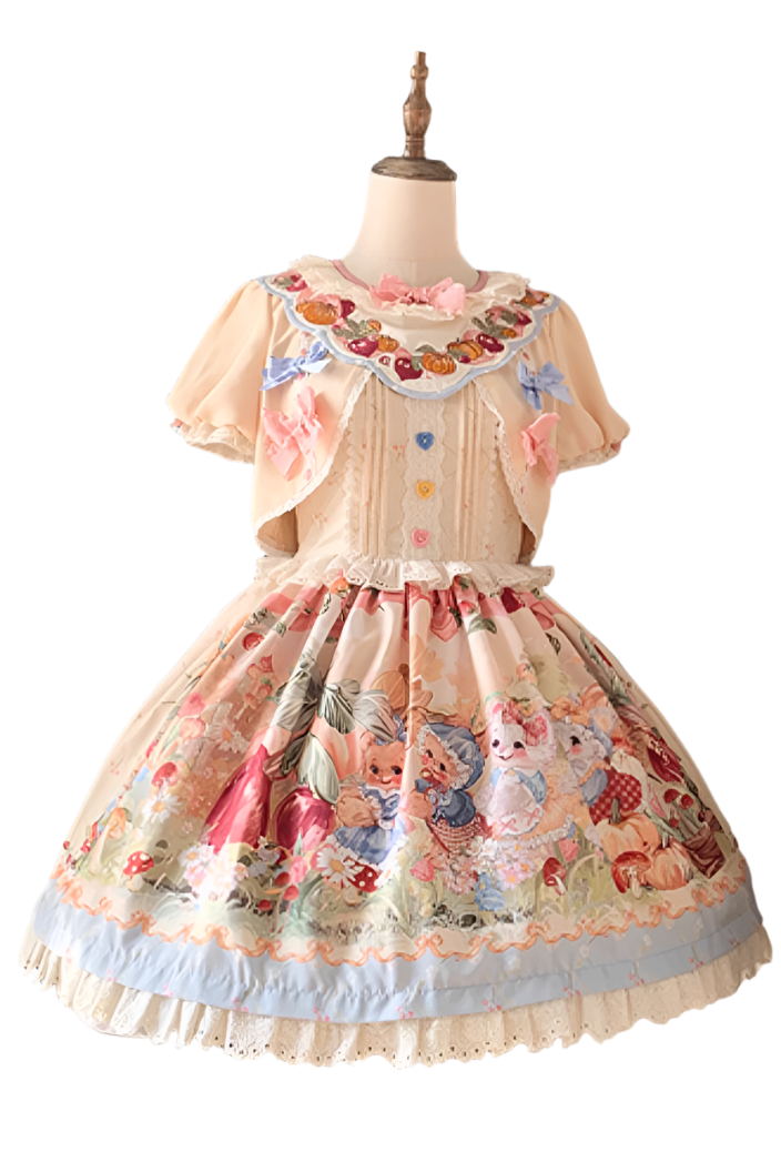 Schürze + Reservierungen Strapsdruckkleid Layered Carrot