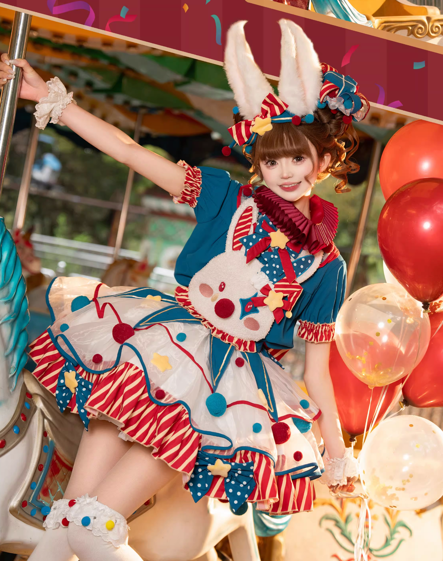 Complete Dress Pierrot Bunny Setup Circus