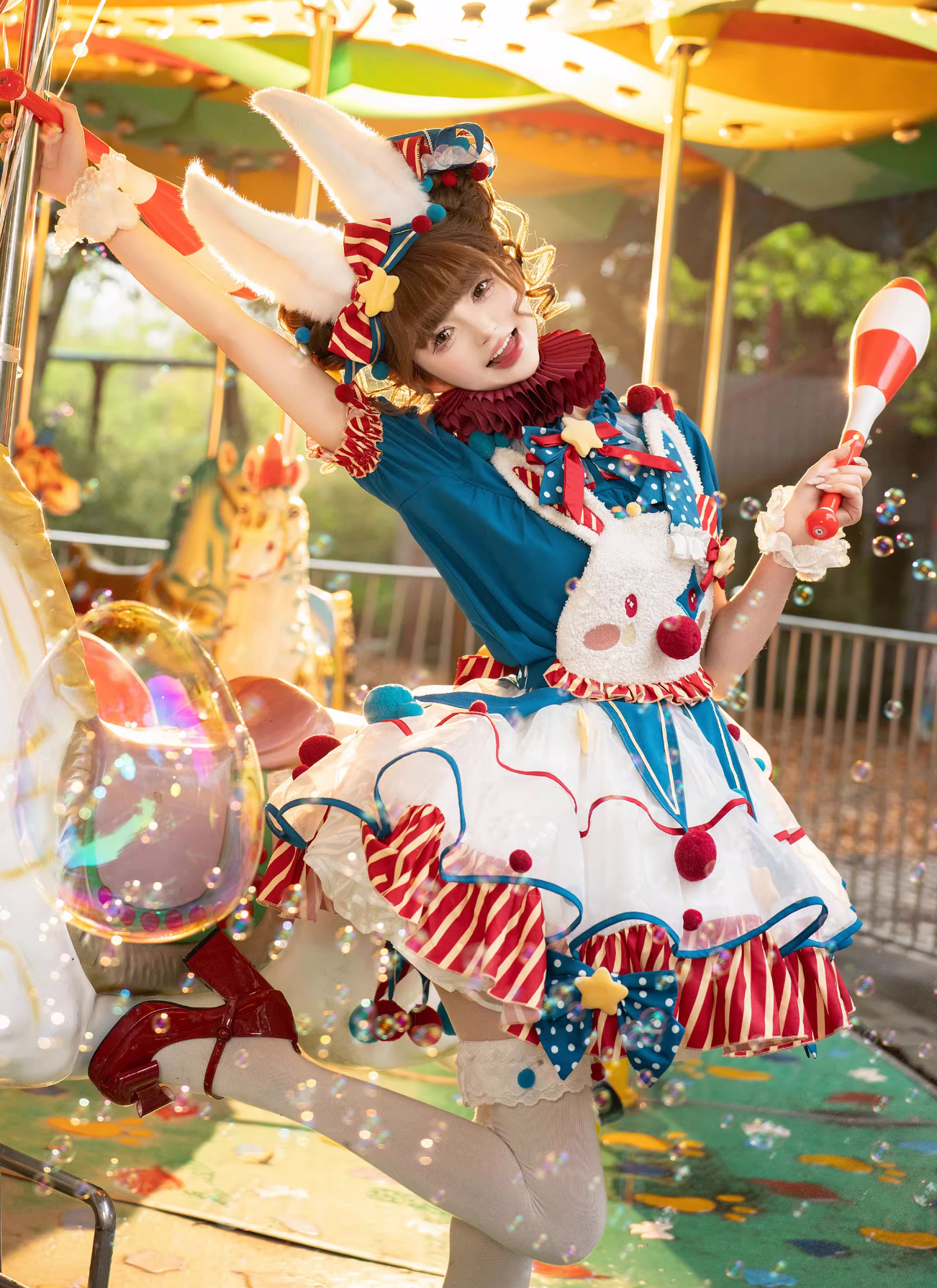 Complete Dress Pierrot Bunny Setup Circus