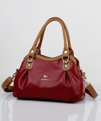 Tasche Rot 2025 Vielseitige Kalbsleder Solide Schwarz Strapazierfähige Neue Leder Tote