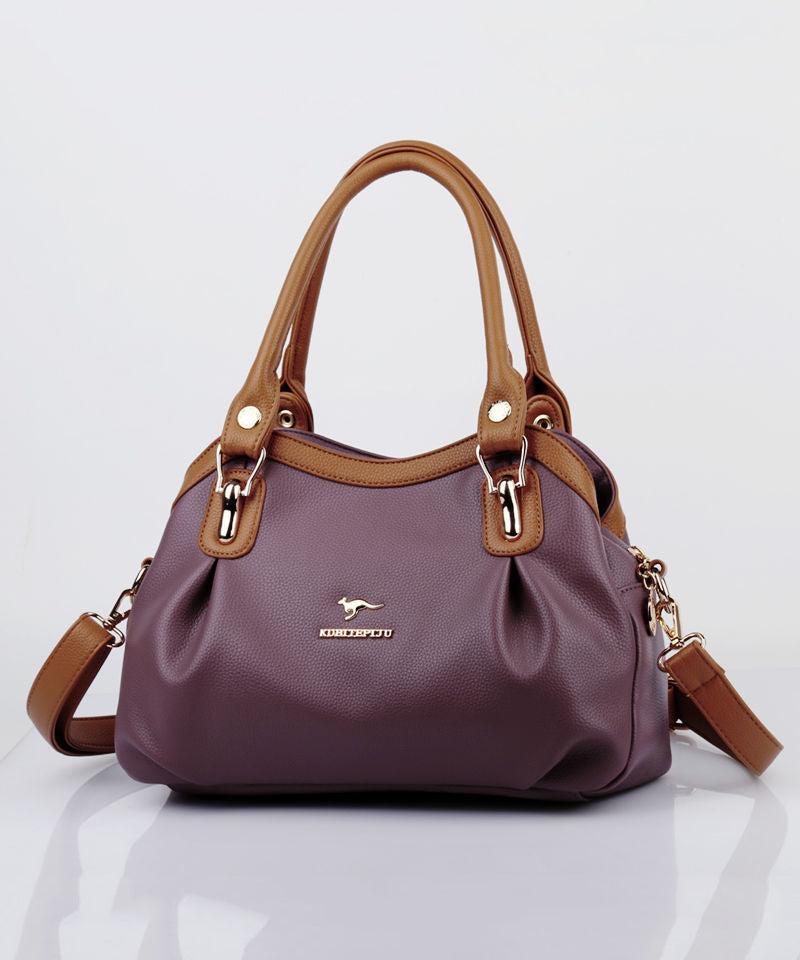 Tasche Rot 2025 Vielseitige Kalbsleder Solide Schwarz Strapazierfähige Neue Leder Tote