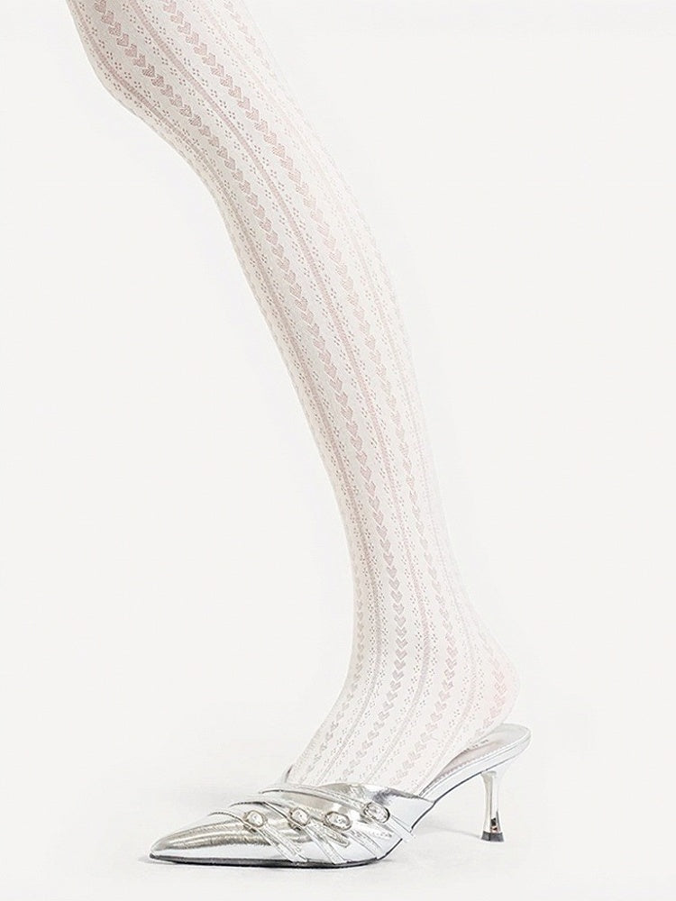 Vintage Heart Stripe Pattern Tights - ModaSwings