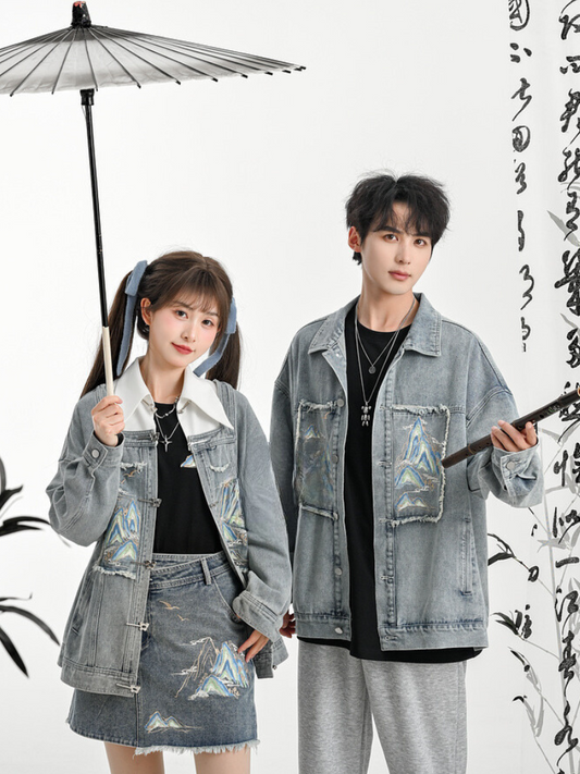 Jacket Denim Skirt Polo Unisex Short